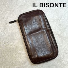 IL BISONTE イルビゾンテ 長財布 ラウンドファスナー 本革 レザー 濃いブラウン