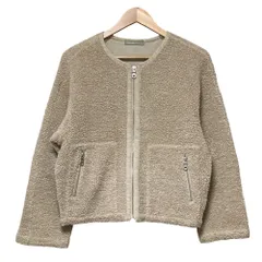 良品 DAMA collection ダーマコレクション ノーカラーフリースジャケット サイズ9R ベージュ レディース 古着 中古 USEDのサムネイル