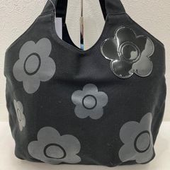 黒の花モチーフ トートバッグ - メルカリ