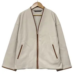 良品 VIVIENNE TAM ヴィヴィアンタム FAUX-LEATHER PIPING JACKET レザーパイピング フリースジャケット サイズ38 アイボリー レディース 古着 中古 USEDのサムネイル