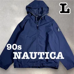 90s ヴィンテージ　NAUTICA ノーティカ　フルジップ　ナイロン　マウンテンパーカー　ネイビー ゆるダボ　Lサイズ　M0052のサムネイル