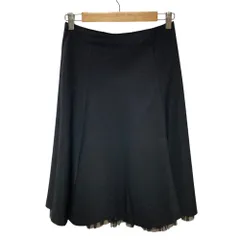 美品 Sportmax スポーツマックス ウール 裾フリル フレアスカート 38 ブラック レディース 古着 中古 USEDのサムネイル