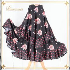 フラメンコ 衣装 Leirena レイリーナ ファルダ スカート ブラック系