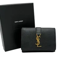 SAINT LAURENT サンローラン YSL 三つ折り財布 レザー 0920 ブラックのサムネイル