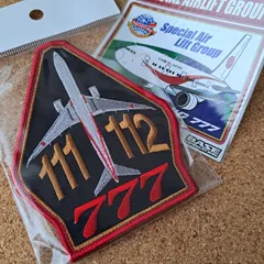 オマケ付 航空自衛隊 千歳基地 特別輸送航空隊 日本国 政府専用機 B777 パッチ 068 ベルクロ付 刺繍 ワッペン ＋ ステッカーのサムネイル
