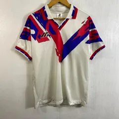 90 Jリーグ MIZUNO ミズノ 1993年 開幕 当時物 横浜マリノス 横浜Fマリノス 初代 アウェイ ユニフォーム ゲームシャツ サッカー レトロ 日本製 古着 VINTAGE ホワイト系 E508