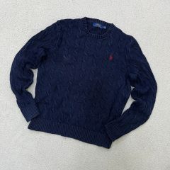 ポロラルフローレン ケーブルニット セーター ポニー刺繍ロゴ XL 紺