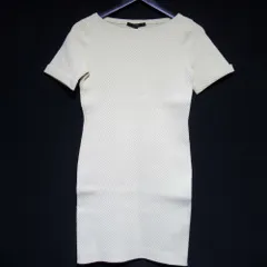 美品 GUCCI グッチ 半袖 ひざ上丈 キルティングニット タイト ワンピース XSサイズ イエロー レディース 古着 中古 USEDのサムネイル