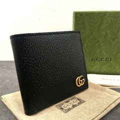 未使用品 GUCCI 二つ折り札入れ 428726 GGマーモント 黒 199 - メルカリ