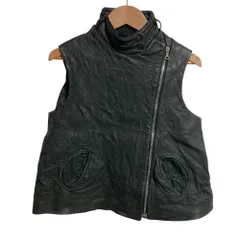 美品 ALEXANDER WANG アレキサンダーワン レザーライダースベスト ジレ サイズ0 ブラック レディース 古着 中古 USEDのサムネイル