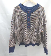 ◇ クラシカルエルフ 前後2way ドロップショルダー レトロ ジャガード ゆったり 長袖 ニットトップス サイズL マルチ E 1212200017002レディース 【1212200017002】のサムネイル