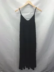 ◇ ADAM ET ROPÉ アダムエロペ サテン フレア ワッシャー加工 ポケット ドレス 無 ロング丈 ワンピース サイズF ブラック E 1212260015383レディース 【1212260015383】のサムネイル