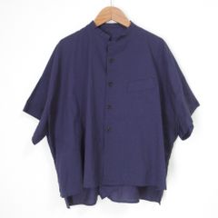 ティッカ 24SS 別注 リネン半袖エンブロイダイリーシャツ 青 va2
