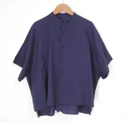 美品 Y’s ワイズ ヨウジヤマモト BORN PRODUCT バンドカラー ショートスリーブ シャツ YG-B81-003 サイズ2 パープル レディース 古着 中古 USEDのサムネイル