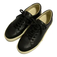 未使用 GIORGIO ARMANI ジョルジオアルマーニ レザー ローカット スニーカー サイズ6 25.0cm相当 ブラック  レディース 古着 中古 USEDのサムネイル