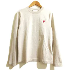 良品 ami アミ LONG SLEEVES ADC TSHIRT ハートロゴ ロングスリーブ カットソー UTS205.726 サイズXS ベージュ メンズ 古着 中古 USEDのサムネイル