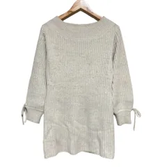良品 26SS JILL by JILL STUART ジルバイジルスチュアート 袖リボンニットワンピース F ベージュ レディース 古着 中古 USED