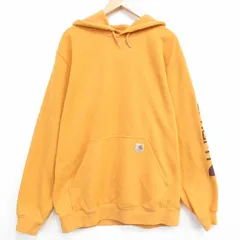 XL/古着 カーハート 長袖 スウェット パーカー メンズ 大きいサイズ 黄 26apr23