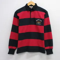 S/古着 バーバリアン 長袖 ラガー シャツ メンズ 00年代 00s MARYLAND コットン カナダ製 赤他 ボーダー 26apr23のサムネイル