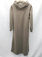 ◇ AUNT MARIE'S アントマリーズ 裏起毛 異素材切替え プリーツ フード 長袖 ロング丈 ワンピース サイズF ブラウン系 E 1301230022282 レディース 【1301230022282】のサムネイル