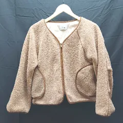 ◇ Crisp クリスプ ボア ジップ ノーカラー ラグラン カジュアル 防風 長袖 ブルゾン サイズF ブラウン系 E 1301230022220 レディース 【1301230022220】のサムネイル