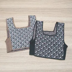 ◇ 美品 《 VIS ビス 2枚セット ショート丈 色違い お得 幾何学柄 レトロ ニット タンクトップ 》 E 1301230022510 レディース 【1301230022510】のサムネイル