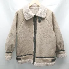 ◇ GLR レザーパイピング スタンドカラー 裏地ボア 起毛 長袖 ジャケット サイズF ブラウン系 E 1301260034125 レディース 【1301260034125】