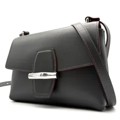 美品 Longchamp ロンシャン Roseau ロゾ ボックス ショルダーバッグ クロスボディバッグ グレー レザー 本革 斜め掛け 肩掛け フラップ開閉 バンブー 夏の旅行 夏休み ボーナス サマーギフト