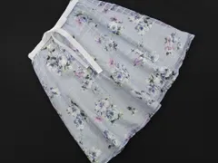 WILLSELECTION ウィルセレクション 花柄 チェック スカート sizeM/水色 ■◇ レディースのサムネイル