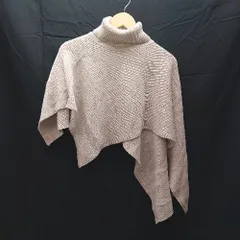 ◇ dazzlin タートルネック 袖アシンメトリートップス クロップド丈 五分袖 ニット サイズF グレージュ系 E 1301260035702 レディース 【1301260035702】のサムネイル