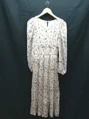 ◇ 美品 INGNI シフォン 裏地ストレッチ 花 フラワー 総柄 バルーン袖 長袖 ロング ワンピース サイズM ピンク系 E 1301260035313 レディース 【1301260035313】
