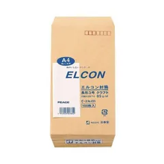 (まとめ) ピース R40再生紙クラフト封筒 テープのり付 長3 85g／m2 〒枠あり 4385 1パック（100枚） 〔×10セット〕