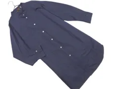 EVEX by KRIZIA エヴェックスバイクリツィア 大きいサイズ バンドカラー シャツ ワンピース size42/紺 ■◇ レディースのサムネイル