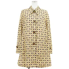 【未使用】GUCCI グッチ ナイロンコート サイズ 38 レディース ホースビット 軽量 撥水性 シャツジャケット アウター ハンガー付属 ライトベージュ ブラウン 茶色 総柄 イタリア製のサムネイル