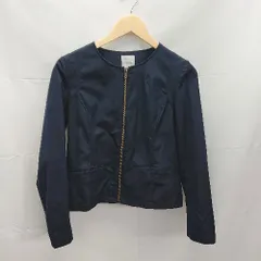 ◇ OPAQUE.CLIP オペーク ドット クリップ ジップアップ ポケット付き 長袖 ジャケット ブルゾン サイズ38/M ネイビー E 1301260044131 レディース 【1301260044131】のサムネイル