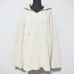 美品 CLANE クラネ WIDE HOOD KNIT TOPS プルオーバーニット パーカー 14106-2022 サイズ1 ベージュ レディース 古着 中古 USEDのサムネイル