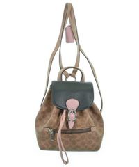 美品COACH ポピー メタリックシグネチャー バックパック ピンク - メルカリ