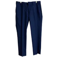 美品 GERMANO ジェルマーノ カノニコ Super120's ウール スラックスパンツ サイズ50 ネイビー メンズ 古着 中古 USEDのサムネイル