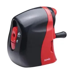 (まとめ) ソニック かるハーフ 手動鉛筆削り 黒赤 SK-802-R 1台 〔×10セット〕のサムネイル