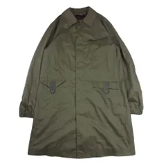 ETRO エトロ 111-13108-1050 レザー 切替 裏地シルク混 ステンカラーコート カーキ系【中古】のサムネイル