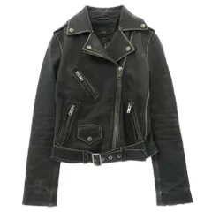 DIESEL ディーゼル ヴィンテージ加工 レザー ライダース ジャケット ブラック系 XS【中古】のサムネイル