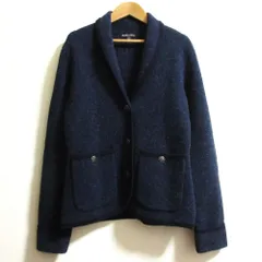 良品 23SS Brooks Brothers ブルックスブラザーズ ウール ショールカラー ニット カーディガン サイズM ネイビー レディース 古着 中古 USED