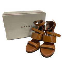MARNI サンダル ダークブラウン カットワーク レザー MARNI サンダル ダークブラウン カットワーク レザー - メルカリ