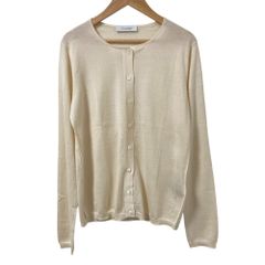 CRUCIANI ネイビーブルー シルクリネン カーディガン 50 - メルカリ