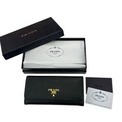 186005 現状品 PRADA プラダ 長財布 サフィアーノ ブラック - メルカリ