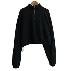 美品 FR2 エフアールツー ハーフジップ クロップド スウェットシャツ トレーナー サイズF ブラック レディース 古着 中古 USEDのサムネイル
