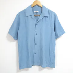 美品 SANDRO サンドロ ショートスリーブ オープンカラーシャツ Sサイズ サックスブルー メンズ 古着 中古 USEDのサムネイル