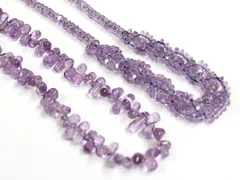 SILVER金具 天然石 アメジスト ネックレス セット ①
