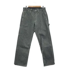 【中古】KOJIMA GENES ヒッコリー ストライプワークパンツ 32 ネイビー 児島ジーンズ [10]のサムネイル