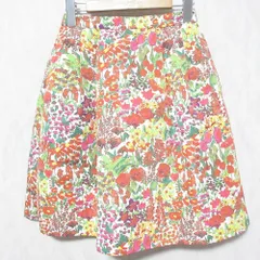 美品 TOCCA トッカ LIBERTY社製 リバティプリント 花柄 イージー ミニスカート 2 レッド系 レディース 古着 中古 USEDのサムネイル